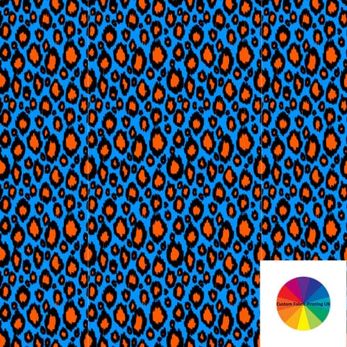 Blue and Orange Leopard Print
